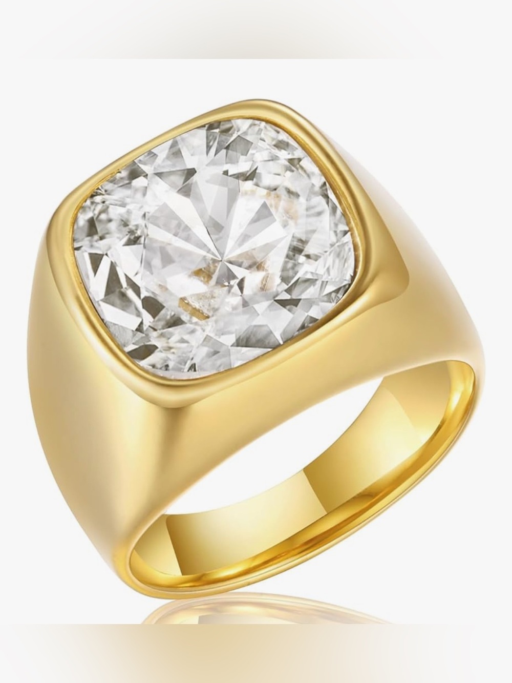 Stunning Nordstrom 18KT Gold Vermeil square topaz Band ring size 8